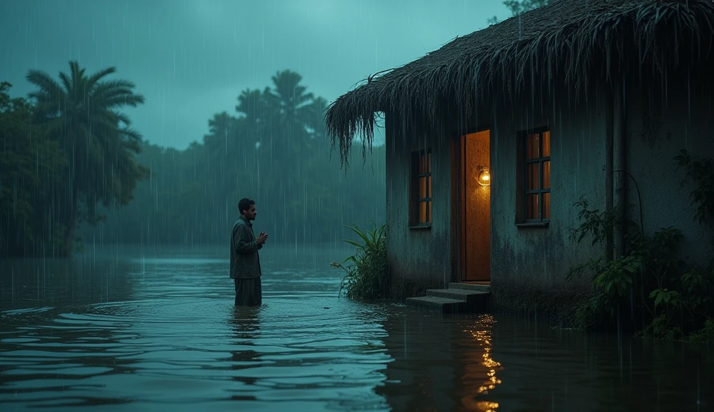 One day there was heavy rain in the village and Ali's house started to get submerged in water. Ali's parents Aamir were very worried, but Ali consoled them and said, "Trust in Allah, He will surely save us."