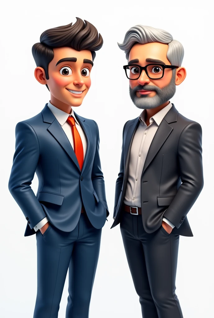 create 2 SEPARATE avatars that are male on a white background and separate to be used in marketing and administration work