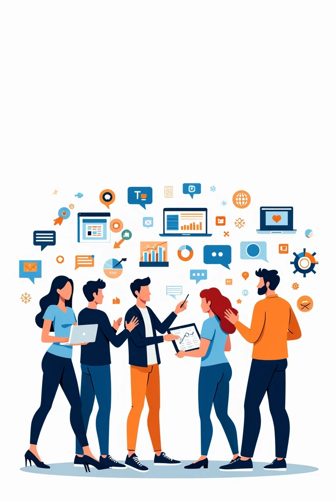 Please provide me a design for promoting Digital Marketing Service. Some marketing tools will be shown. The background will be white.