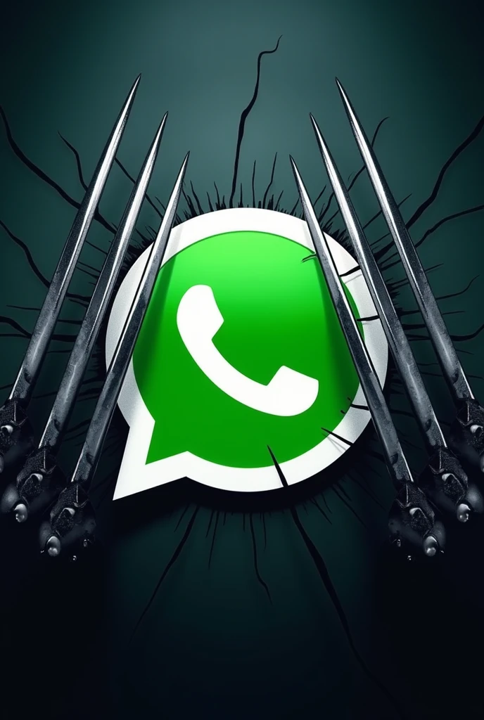 an image of the WhatsApp logo icon with some symbol alluding to Wolverine