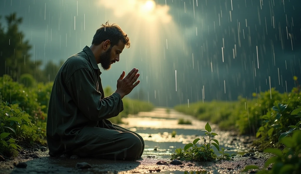 
Ali prayed to Allah, "O Allah, help us in this difficult time and keep us safe." Soon the rain stopped and the water gradually receded.
