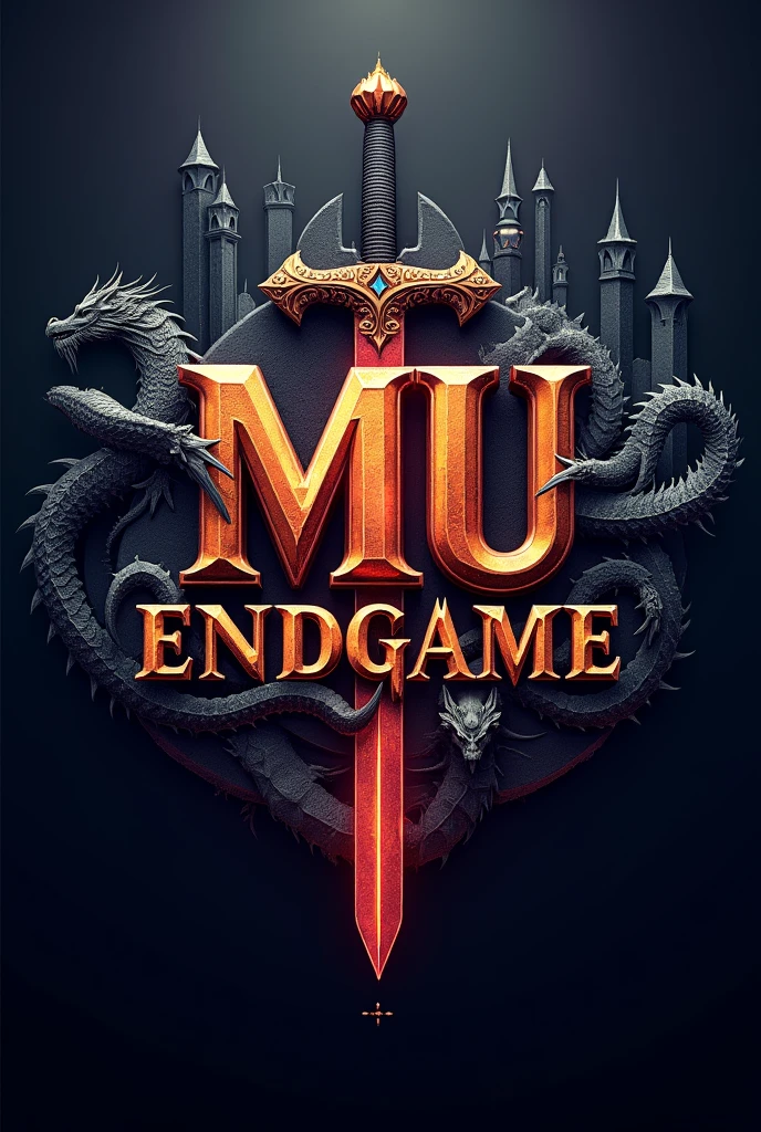 create a logo with strong colors with the name MU ENDGAME 6.3 is a series of 3D action-adventure and MMORPG video games., set in a medieval atmosphere. The game was first officially released in 2001 in South Korea.. The game was developed and published by the Korean company ENDGAME. The international Portuguese version of the game was released on October 6, 2003.. In 2006 the exploration rights were commercialized and transferred to K2 Network, being valid for three years, in a two million dollar deal with the possibility of renewal. After several scandals involving the company's mismanagement and disregard for players, the contract was not renewed at the end of its term. Since then, the game is once again managed by Webzen.
The game has already undergone several expansions with the addition of new areas and classes.. Currently the Global server is on Season 6 - Part 3 version, the Brazilian server is almost always in a version...