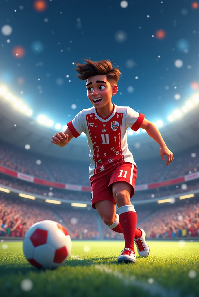 Created a player age bib 18 footballer text called IAMSANTA