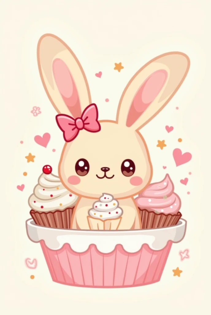 I want a logo for my brand, I want a bunny inspired by Sanrio's "usahana", my brand is bakery, especially in sweets