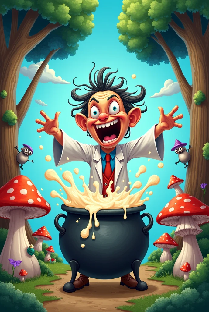 botal with man cartoon
