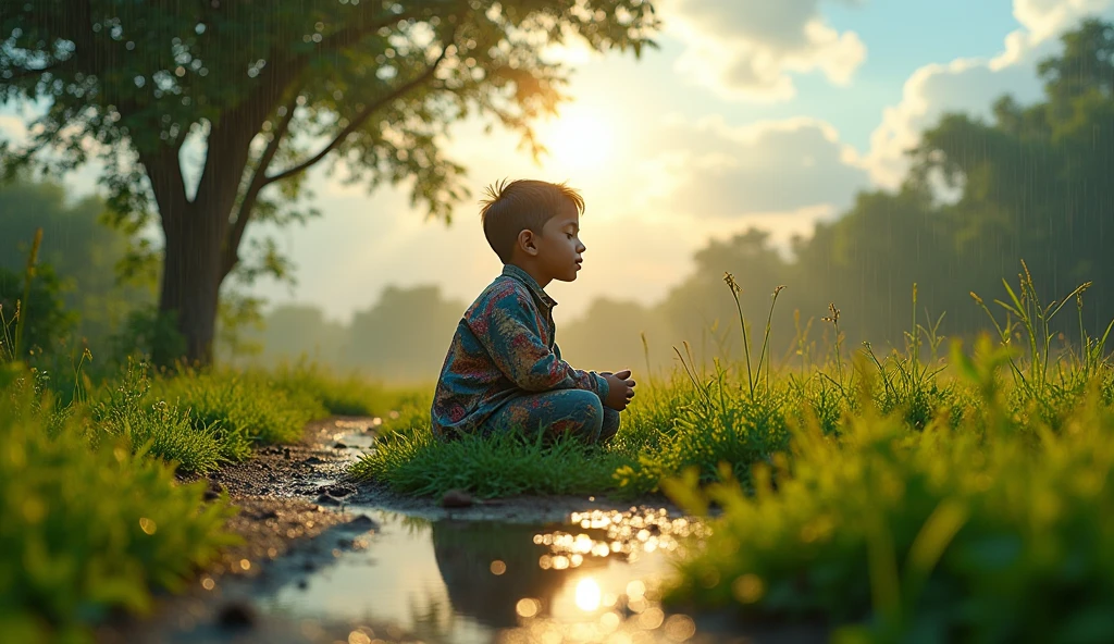 Ali prayed to Allah, "O Allah, help us in this difficult time and keep us safe." Soon the rain stopped and the water gradually receded. Ali Chhota Bacha