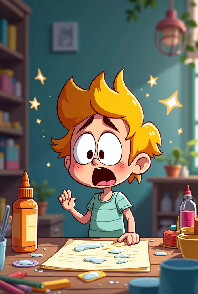 Getting super glue on the eyes. Animation type