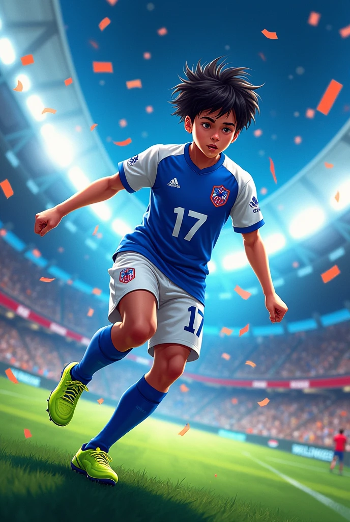Created a player age 13 years old bib 17 footballer text called NFTXITACHI