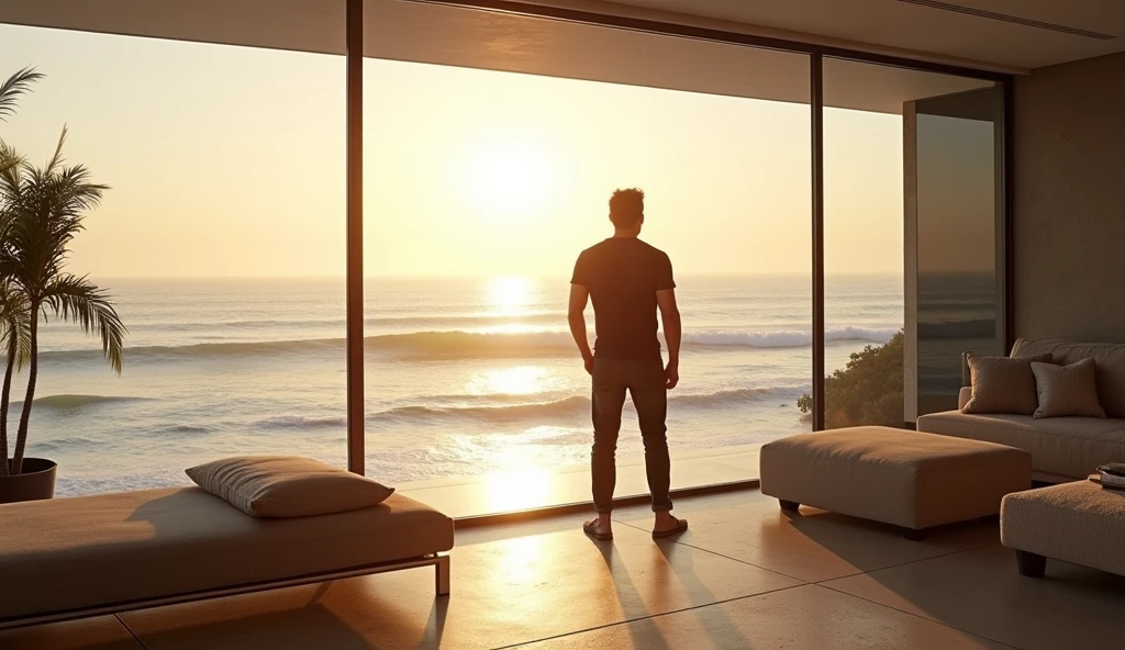 Scene 2: Morning Reflection
Tony Stark stands by the window in his modern Malibu mansion, looking out at the ocean. He contemplates his past decisions as Iron Man.