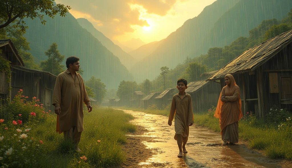 The people of the village were surprised how the rain stopped. Ali's parents, Aamir, were thankful and proud of Ali's faith.