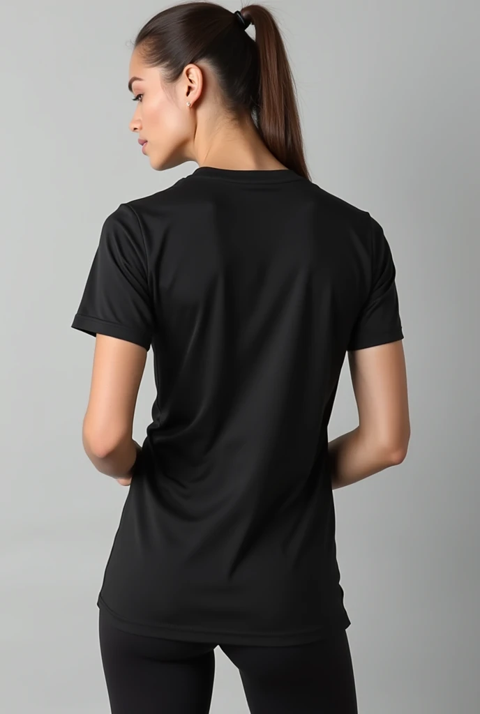 Generate me a black shirt, just the shirt and sports type but without the brand. Nike