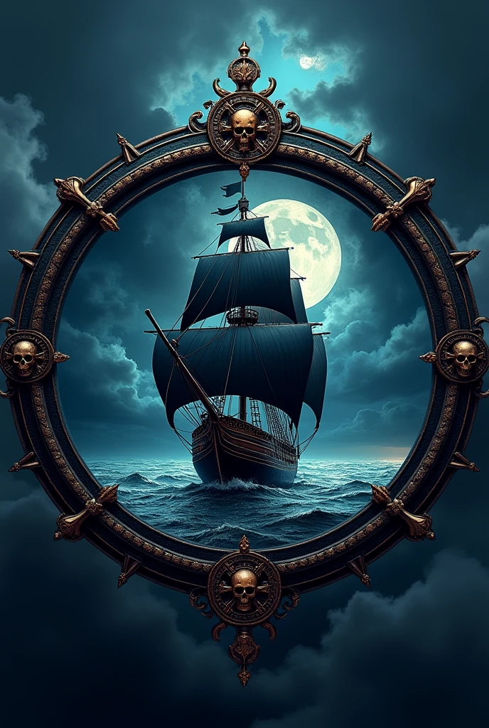 a logo of the legendary black pearl ship 