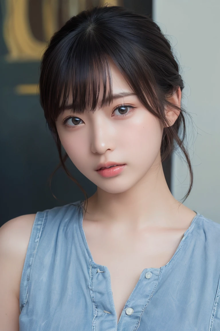 (Highest quality:1.4),(masterpiece:1.4),(Realistic:1.4),(Realistic:1.2),(超High resolution, RAWphotograph:1.4),(High resolution, Very detailed:1.2),(8k:1.2),photograph,黒髪のphotograph,one person's,alone,,Nipples,naked,((school uniform, Sailor suit, Navy blue and white Japanese style, Thin ribbon and pleated skirt)),((Big Breasts)),((Upper Body:1.3))