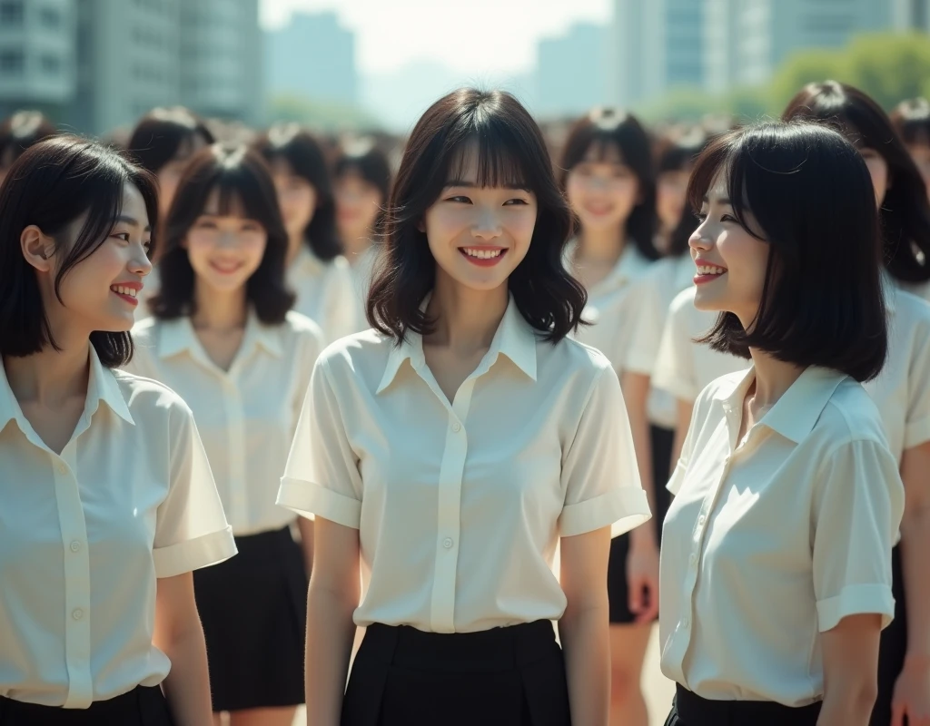 [Japanese Clone girls=Myself], [Perfect Clone girls Raw Photography Art], (16K, Highest quality, Ultra-high resolution, ((Unrealistic, Unprecedented sight, ((A World of Myself Proliferation)), Ultra-realistic))), (Japanese, woman, 24-year-old, Erika Ikuta), (((((Small face, (((((Thick black hair, Semi-long hair)))))))))), ((Very beautiful detailed girls, Accurate body structure, とても詳細で完璧なSuper big breastsボディ)), (((Super big breasts, Emphasise the fullness of your breasts))), (((White shirt, Super big breasts強調, I can see the cleavage, Black Mini Skirt))), ((Dark Eyes, Mature face, Cute Smile, A gentle gaze)), (((((Happy laughter))))), (((((Very detailed, 1girl→1,000,000,000,000,000,000,000,000,000,000,000,000,000cloning girls))))), (((((A very detailed and precise description of the doppelganger, Perfectly the same girl, The exact same smile, Perfect matching hairstyle, Perfect same clothes, Exactly the same height, 完璧な同じSuper big breasts))))), (((((Myself only))))), (((Perfect description, Filling the Earth 1,000,000,000,000,000,000,000,000,000,000,000,000,000cloning girls→1,000,000,000,000,000,000,000,000,000,000,000,000,000^100,000,000cloning girlsのMyself, 異次元のSuper dense, Super denseの中心に広くフォーカス, I&#39;m happy to be surrounded by countless versions of myself, I want to drown in love with countless versions of myself., I want to be drowned in love with countless versions of myself around me., Holding hands, hug, hug, kiss, Touching breasts))), (((Very detailed, Extremely crowded, Super dense, Super crowded))), ((Bright and soft light)), ((((((((Very detailed, Extremely clear hyper perspective)))))))), (((Subject depth zero))), A bird's-eye view, Everyone is sexy, Anywhere Angle