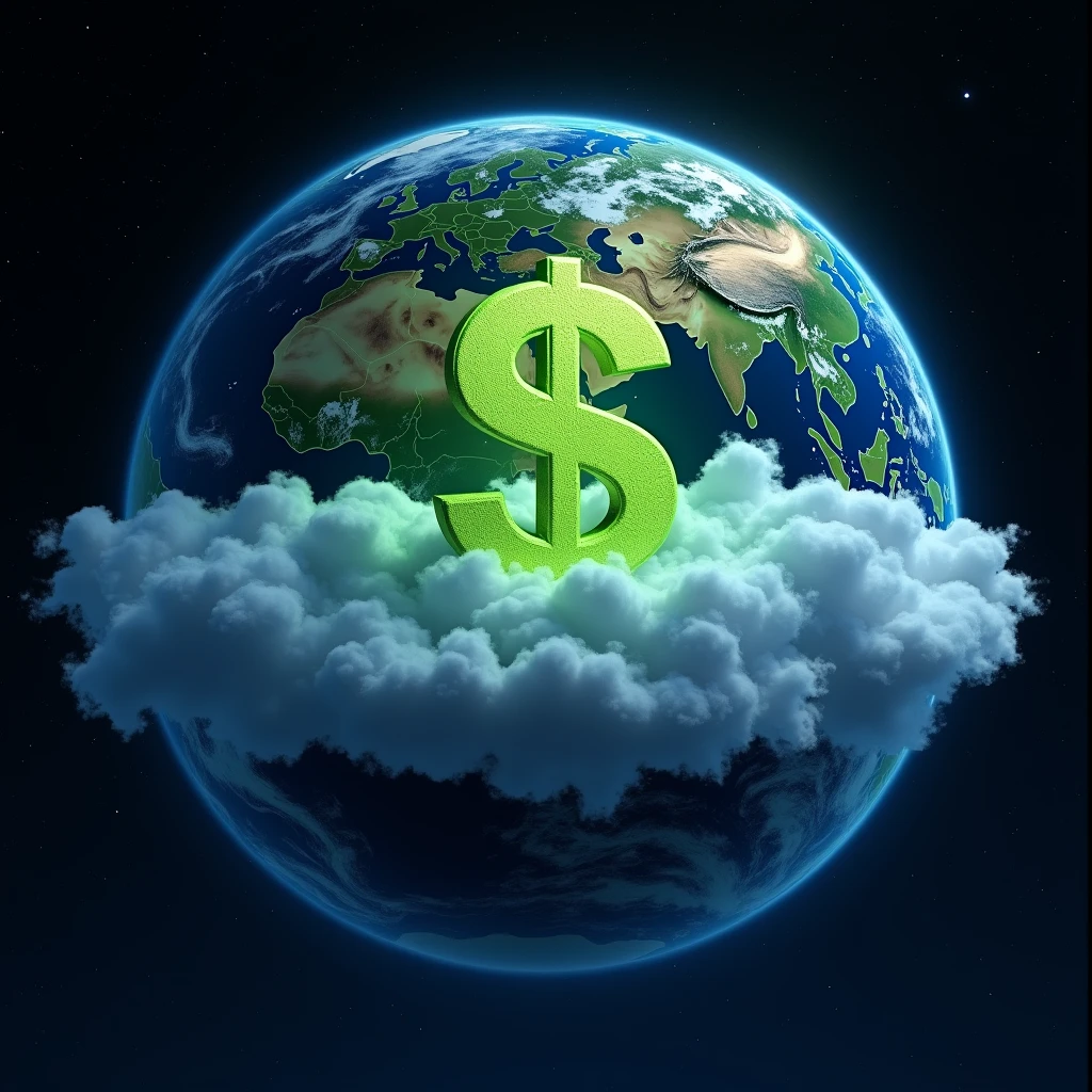 create an image of the planet with the money symbol