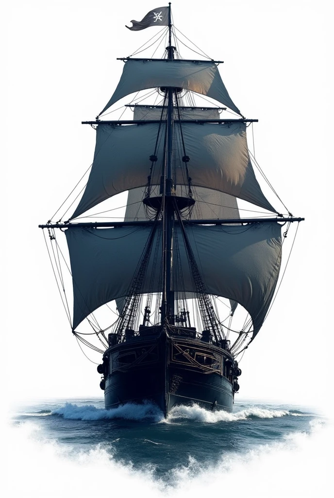 a logo of the legendary black pearl ship leaves the edges transparent