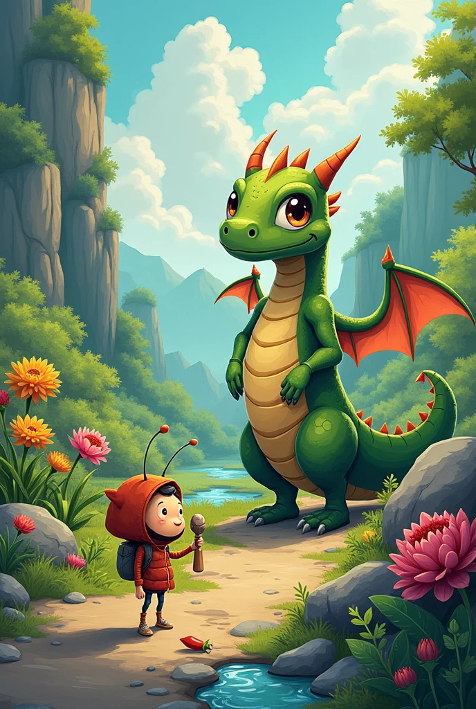 A comic that tells the story of the protagonists who are an ant and a dragon