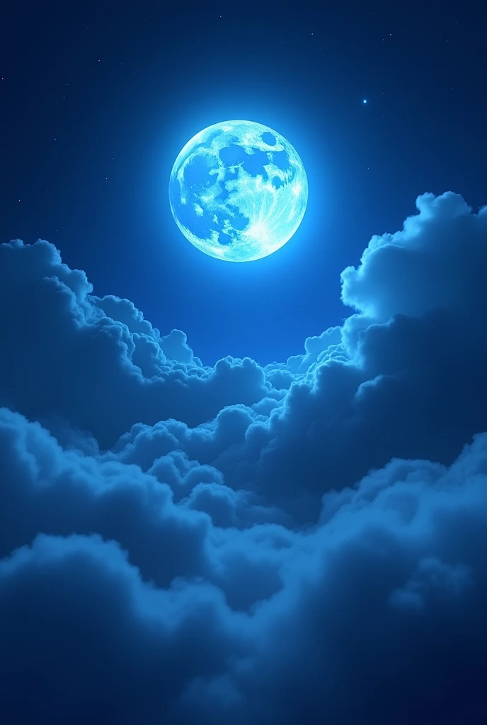 Blue moon and clouds near it know blue moon and clouds near it
