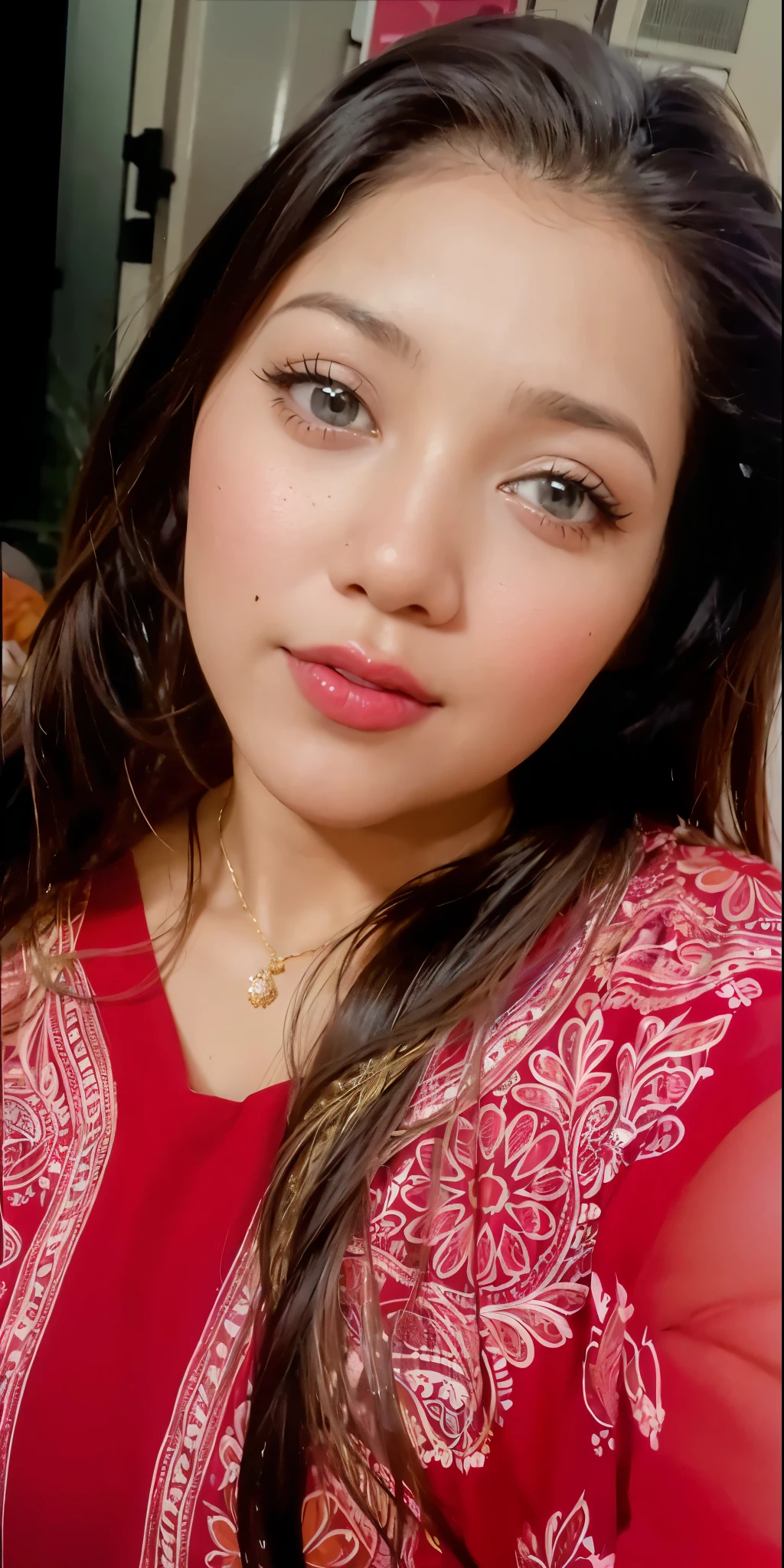 Beautiful sensual woman with a curvy body, long hair, bangs, twintail, wide waist, fitting breasts, curvy accentuated booty, sparkling eyes, long eyelashes, Strong calves, light smile, taniaayusiregar, beautiful striped summer dress, sneakers, glasses, posing for a picture, river in the background, small Mountain village, photorealistic, sunset, Masterpiece, bokeh, Volumetric lighting, summer atmosphere, high angle shot,,(big booty) (face here) Plus size bbw big , (wide booty)insanely inflated hips,Thick body ,fat body , curve shap body, widest hips , thick hips ,widest breast, thick breast