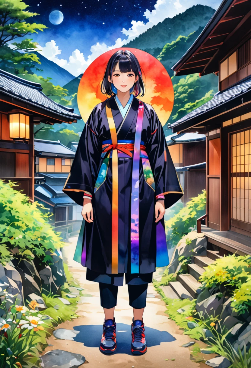 Full body illustration, One person, Anatomically correct, Colorful watercolor style, chromatic aberration, A village deep in the mountains of Japan, Dark Theme,壮大な星雲息を呑むような鮮やかな色合いエthereal星間きand othersめき好奇心誕生進化星太陽超星_Wide々Clear Sky Sunshine Panorama Ultra Sunset Sunrise (((Highest quality、Ultra-high precision、Ultra-high resolution、Head&#39;artwork)))、Low - Angle, 下かand others, 頭かand others足まで, Standing, Japanese Yokai, ghost, likeい女性の妖怪, Random hairstyle, Horns like a unicorn, There is one horn, a floral tattoo on the neck, The tattoo emits a bluish white light, A dignified expression, Red eyes, Beauty, Healthy Muscles, barefoot, , Red Hair, A kimono with a frayed hem., dirty things, Poor upbringing, A kimono is worn over chain mail., apron, A deserted village in the countryside, evening, particle, chromatic aberration, Cinematic, Dark Scene, high resolution,Japanese Yokai, , 女性のghost, Wearing an old kimono, Healthy Muscles, best details beautiful face, Red Hair, Red eyes, barefoot, Wear kimono ,opening the chest area slightly, Princess Epic Bright Eyes "luminous dress" Old Japanese monsters、Leading the way、and otherse monde d&#39;A huge empire&#39;stretch、likeい戦士、Imperial Youth、A Dominant Winner、hope、純like、to&#39;like、Un like pur avec une jolie fille du coin、and others&#39;like々Shining brightly、Cultivated、Talent Development、Des efforts pour persister、Friendship with friends&#39;weapons、Grand ambitions of domination、Great Adventure、Break between battles、Like a lion&#39;s eyes、sharp keen eyes、Smiling mouth、danger、powerful、fort、satiety、military、Thick neck、Wideい肩、Color of the evening sky&#39;rainbow、Fantasy Space、Hair blowing in the wind、Armed&#39;Imperial Rome、Swirling Shadowy Road Equidistant Street Unreal Engine 5 Ultra Masterpiece Movie_Ultra Pro Sunlight_Ultra-optimized photorealistic_OpenGand others-Shaders Ultra_super high quality_High precision reflection lighting volume perfect ultra_High Resolution Enhanced Octane_Made by Ultra_haute-définition UHD XT3 DSand othersR HDR 3dcg analogiques extatiques symétriques éblouissants Will-o&#39;-The-Wisp Global Luminescence Plasma Focus Incandescent Reflection Various Multis etc.. --v 6 --s 1000 --c 20 --q 20 --chaos 100