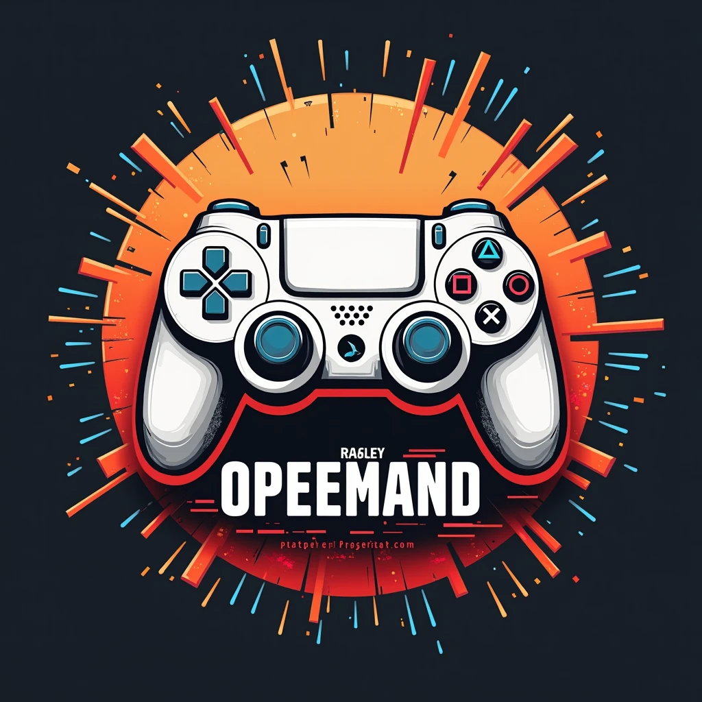 Logo with the name Kardia, com tema de video game e controle de playstatio 4, put blue tones
