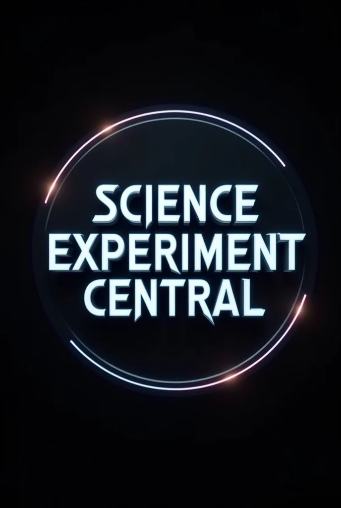 Best quality, 8k image,logo for youtube channel must be to write "science experiment Central" , realistic 3D type , background is black, with circular shape