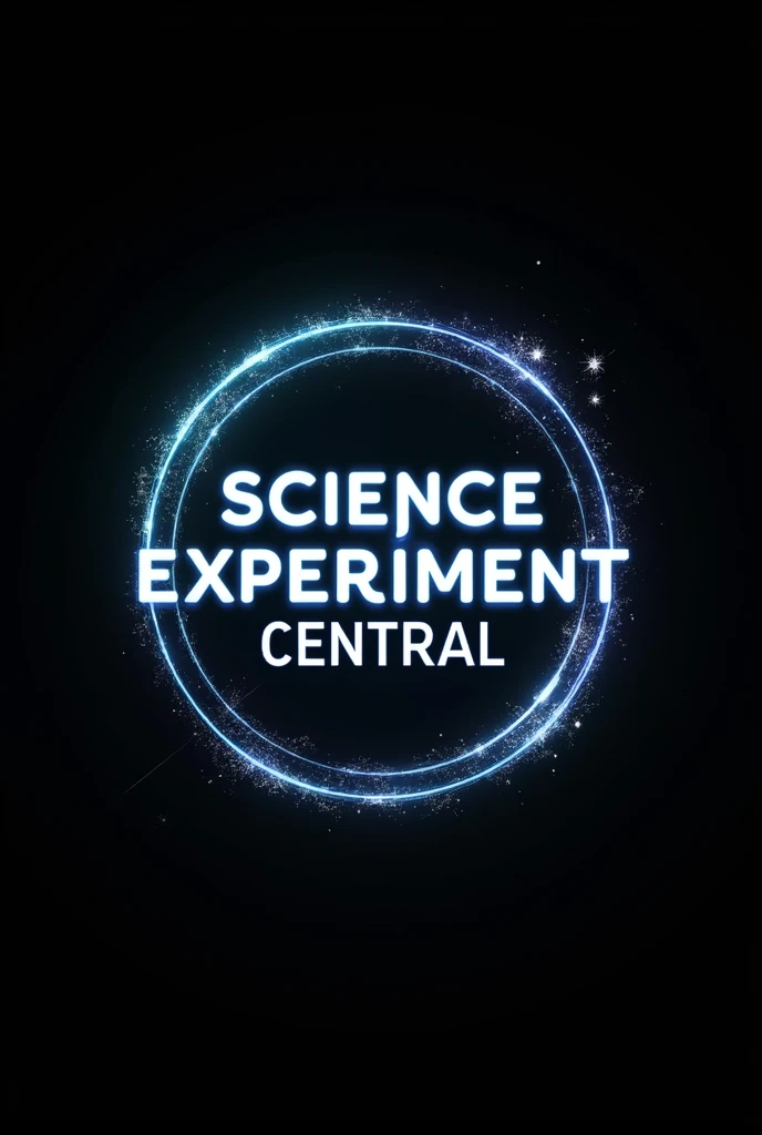 Best quality, 8k image,logo for youtube channel must be to write "science experiment Central" , realistic 3D type , background is black, with circular shape 