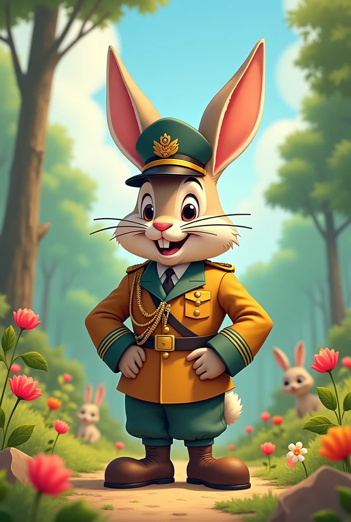 Nazi bunny cartoon style 