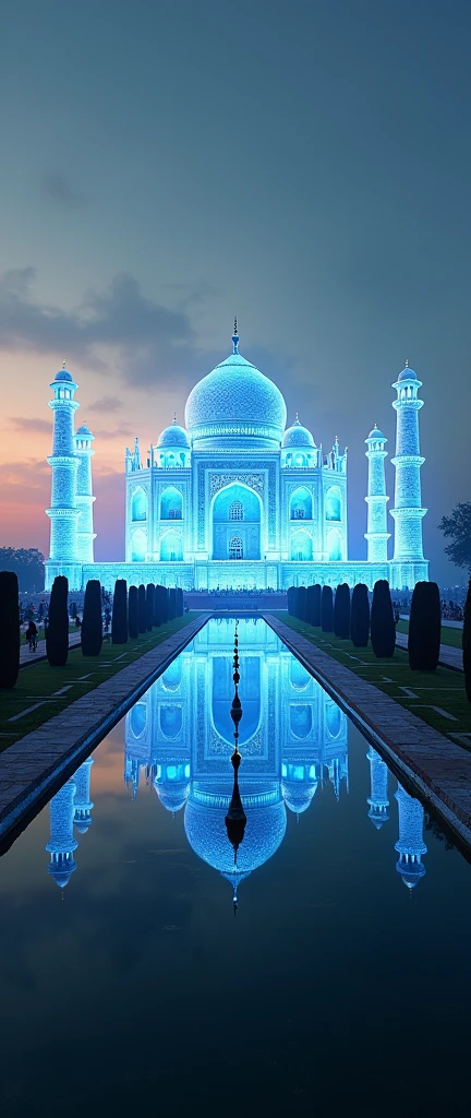 Landscape Photography,Shot from an airplane,(new york in the future:2.0,Taj Mahal projected as a hologram:2.0),(masterpiece:1.2,Highest quality,Ultra-high resolution,Very detailed,8k,Realistic,Best aesthetics),beautiful,(dynamic)