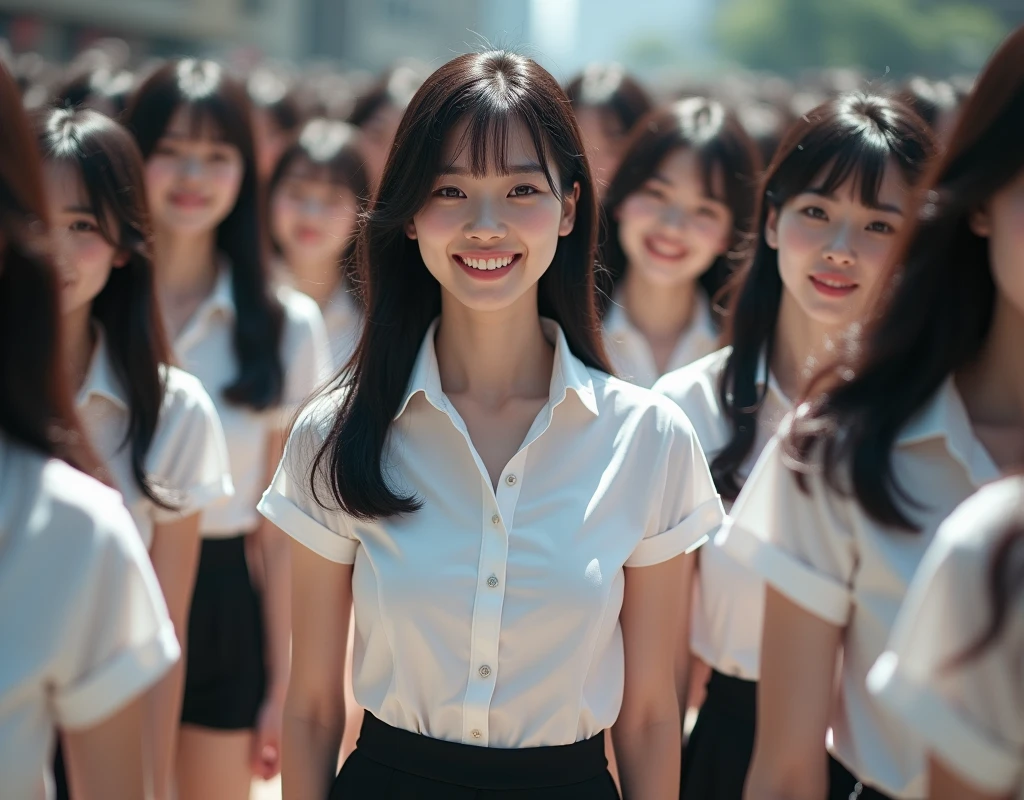 [Japanese Clone girls=Myself], [Perfect Clone girls Raw Photography Art], (16K, Highest quality, Ultra-high resolution, ((Unrealistic, Unprecedented sight, ((A World of Myself Proliferation)), Ultra-realistic))), (Japanese, woman, 24-year-old, Cosplayer-Same), (((((Small face, (((((Thick black hair, Semi-long hair)))))))))), ((Very beautiful detailed girls, Accurate body structure, とても詳細で完璧なSuper big breastsボディ)), (((Super big breasts, Emphasise the fullness of your breasts))), (((White shirt, Super big breasts強調, I can see the cleavage, Black Mini Skirt))), ((Dark Eyes, Mature face, Cute Smile, A gentle gaze)), (((((Happy laughter))))), (((((Very detailed, 1girl→1,000,000,000,000,000,000,000,000,000,000,000,000,000cloning girls))))), (((((A very detailed and precise description of the doppelganger, Perfectly the same girl, The exact same smile, Perfect matching hairstyle, Perfect same clothes, Exactly the same height, 完璧な同じSuper big breasts))))), (((((Myself only))))), (((Perfect description, Filling the Earth 1,000,000,000,000,000,000,000,000,000,000,000,000,000cloning girls→1,000,000,000,000,000,000,000,000,000,000,000,000,000^100,000,000cloning girlsのMyself, 異次元のSuper dense, Super denseの中心に広くフォーカス, I&#39;m happy to be surrounded by countless versions of myself, I want to drown in love with countless versions of myself., I want to be drowned in love with countless versions of myself around me., Holding hands, hug, hug, kiss, Touching breasts))), (((Very detailed, Extremely crowded, Super dense, Super crowded))), ((Bright and soft light)), ((((((((Very detailed, Extremely clear hyper perspective)))))))), (((Subject depth zero))), A bird's-eye view, Everyone is sexy, Anywhere Angle
