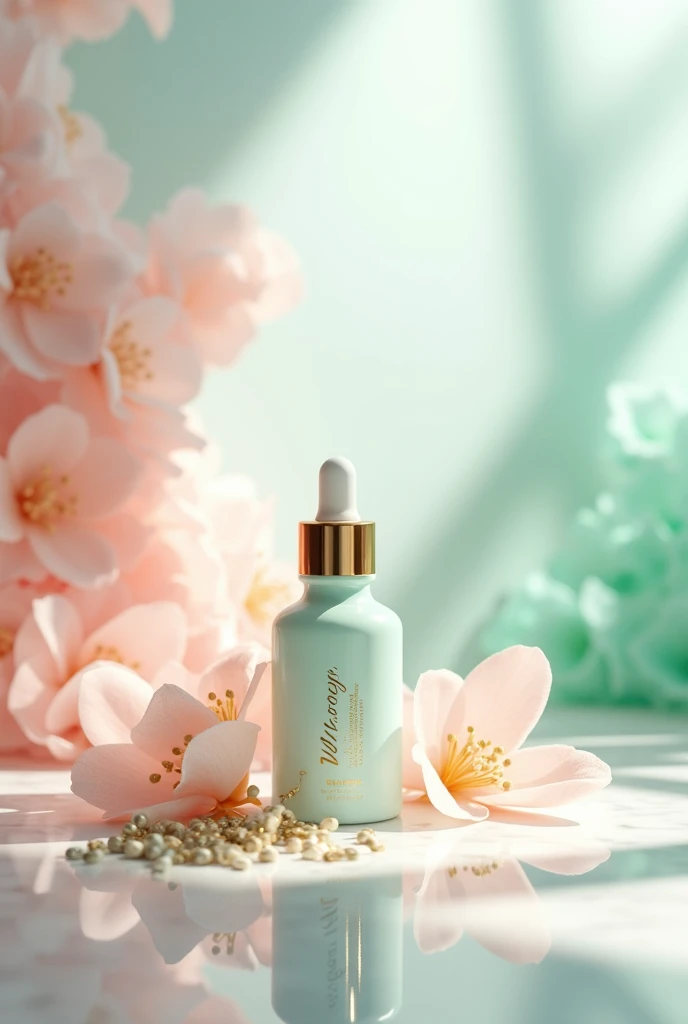 Please provide me a design for beauty product manipulation advertisement template without humans