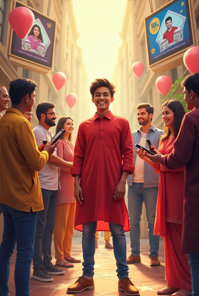 Please make a vision board on this "Hello thank you God I am very happy because today I have topped in UP, I have got 98% marks in my intermediate board exam. My brother, my father, my mother are very happy. There are many people who have come to interview me. Today I am wearing red kurta or jeans and I am very happy today. My photo is on posters, newspapers or television, I am very happy, thank you God. I am able to earn 1 lakh rupees per month thank you God."