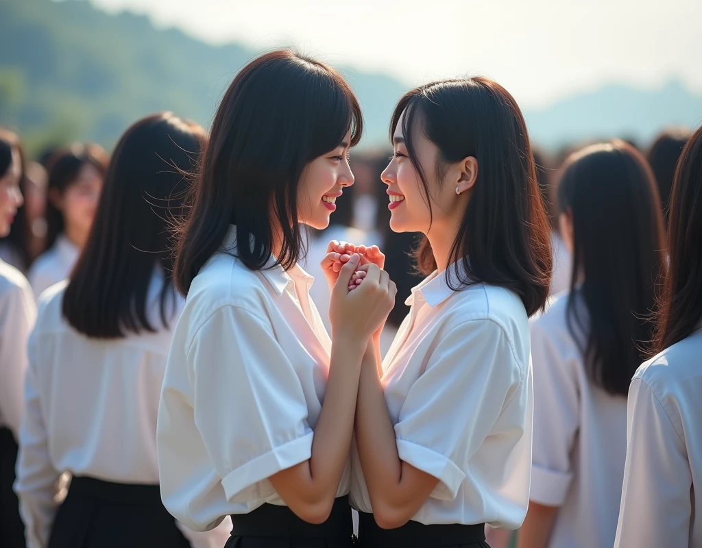 [Japanese Clone girls=Myself], [Perfect Clone girls Raw Photography Art], [16K, Highest quality, Ultra-high resolution], [Unrealistic, Unprecedented sight, ((A World of Myself Proliferation)), Ultra-realistic], (Japanese, woman, 24-year-old, Cosplayer-Same), (((((Small face, (((((Thick black hair, Semi-long hair)))))))))), ((Very beautiful detailed girls, Accurate body structure, とても詳細で完璧なSuper big breastsボディ)), (((Super big breasts, Emphasise the fullness of your breasts))), (((White shirt, Super big breasts強調, I can see the cleavage, Black Mini Skirt))), ((Dark Eyes, Mature face, Cute Smile, A gentle gaze)), (((((Happy laughter))))), [[(((((Very detailed, 1girl→1,000,000,000,000,000,000,000,000,000,000,000,000,000cloning girls))))), (((((A very detailed and precise description of the doppelganger, Perfectly the same girl, The exact same smile, Perfect matching hairstyle, Perfect same clothes, Exactly the same height, 完璧な同じSuper big breasts))))), (((((Myself only)))))]], (((Perfect description, Filling the Earth 1,000,000,000,000,000,000,000,000,000,000,000,000,000cloning girls→1,000,000,000,000,000,000,000,000,000,000,000,000,000^100,000,000cloning girlsのMyself, 異次元のSuper dense, Super denseの中心に広くフォーカス, I&#39;m happy to be surrounded by countless versions of myself, I want to drown in love with countless versions of myself., I want to be drowned in love with countless versions of myself around me., Holding hands, hug, hug, kiss, Touching breasts))), (((Very detailed, Extremely crowded, Super dense, Super crowded))), ((Bright and soft light)), ((((((((Very detailed, Extremely clear hyper perspective)))))))), wide view, Everyone is sexy, Anywhere Angle
