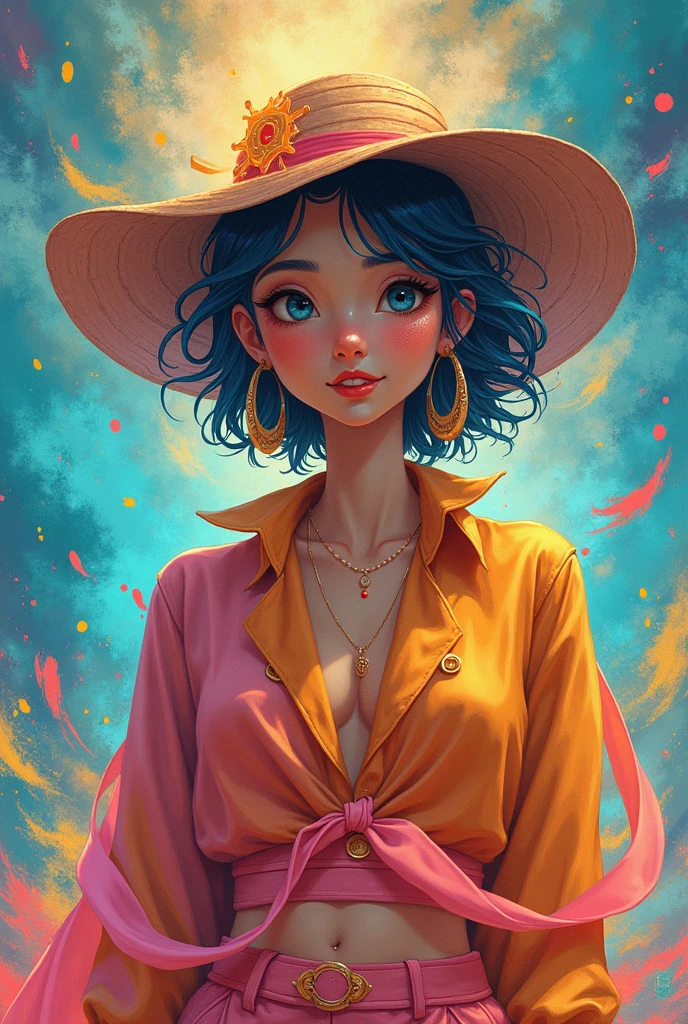 (symmetry:1.1), ((best quality)), ((masterpiece)), (detailed), backlighting, (1girl), (torogao), (multicolored hair), fit, tan, magenta, short hair,(wizard hat), <lora:Reon_Kadena_chilloutmix:0.7> ,