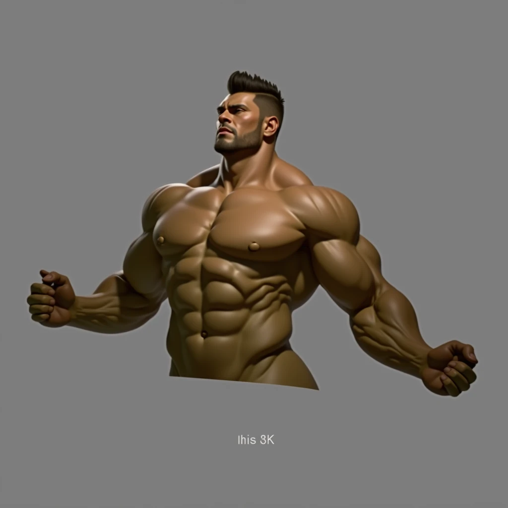 (masterpiece, top quality, best quality, official art,beautiful and aesthetic:1.2),(4k,8k, best quality,masterpiece:1.2),(((white background))), solo,A muscular man, bodybuilder, with a well-developed and robust physique, representing a male. The character has a clear and accurate structure, modern realistic representation, and consistent lighting that looks natural and believable.