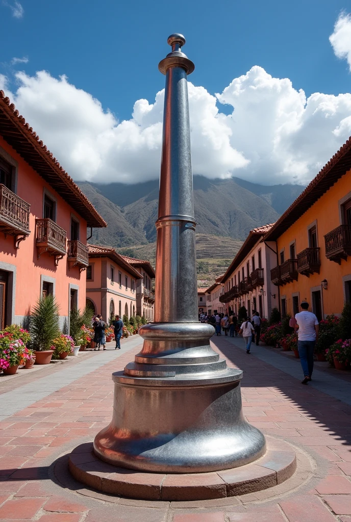 Create an image on a piston of Cusco where the main square can be seen in the background