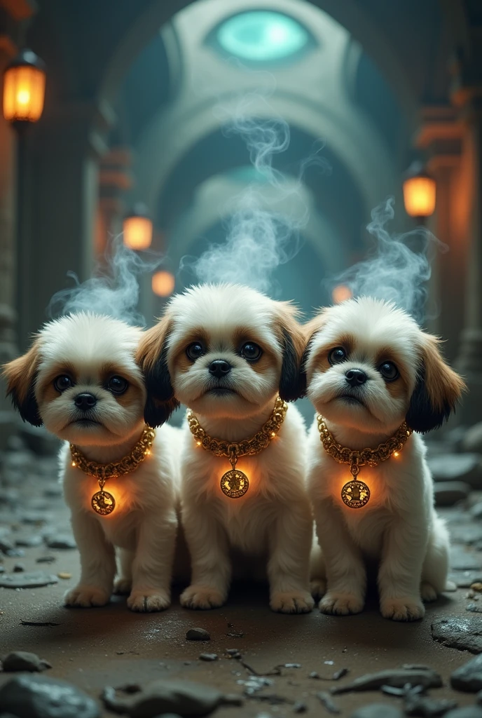 Cerberus but head of shih-tzu
