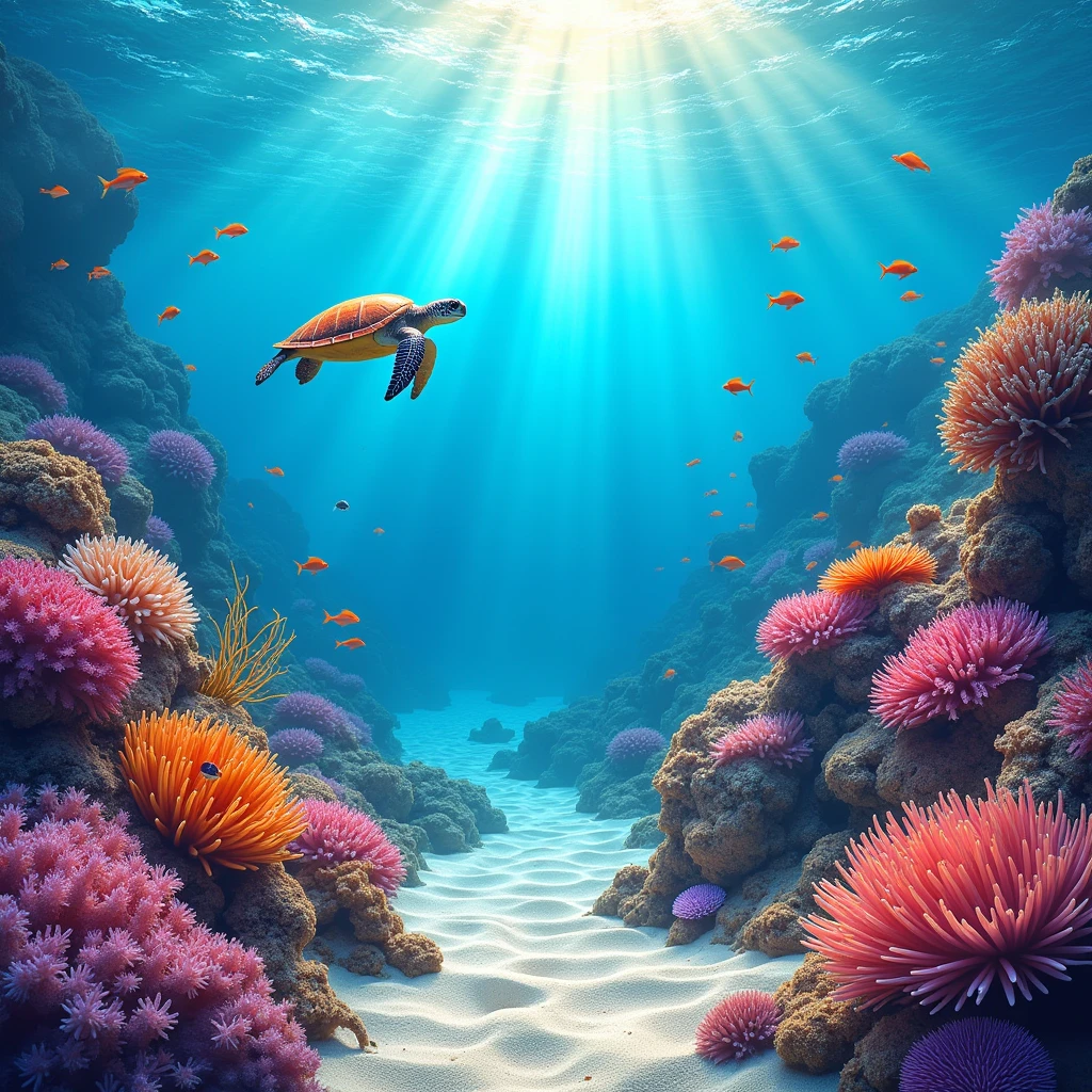 Colorful ocean floor scenery