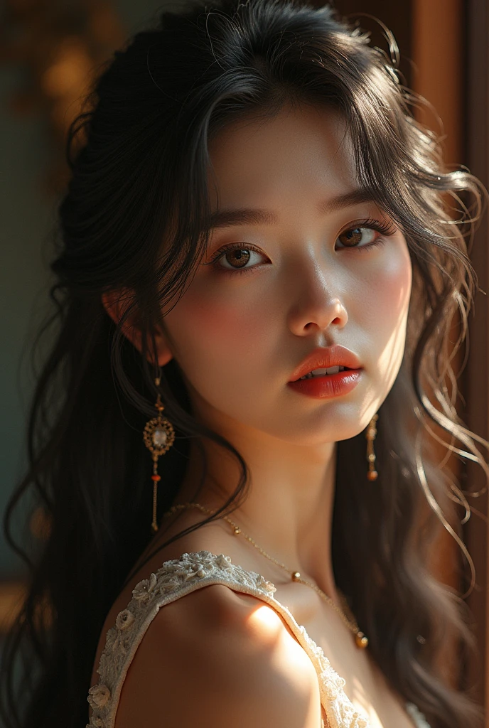 ((Masterpiece, Highest quality, Highest picture quality, high resolution, realistic, raw photos, 8ก)), ((A collection of 8K CG wallpapers that are very detailed.)), (ยิงเทพธิดาที่น่าทึ่งขนาดbig, Very hot and sexy, jaw-dropping beauty, perfect proportions, beautiful body, slim body beauty:1.4), หญิงสาวถือเคียวขนาดbig, Movie Poster, big "infinite" Written at the bottom of the screen, The face has tiger stripes., Beautiful Tiger Girl