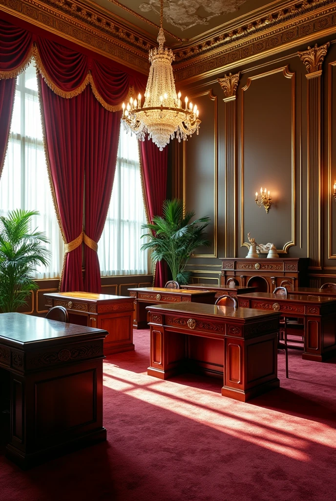 Luxurious classroom with just enough desks for one student
