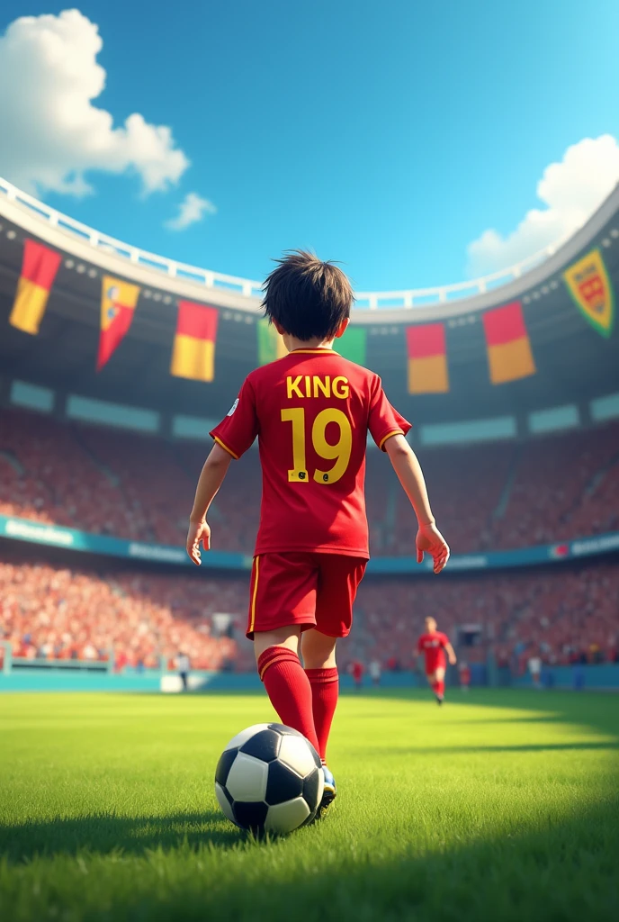 Created a player aged 18 footballer bib 19 text called KING