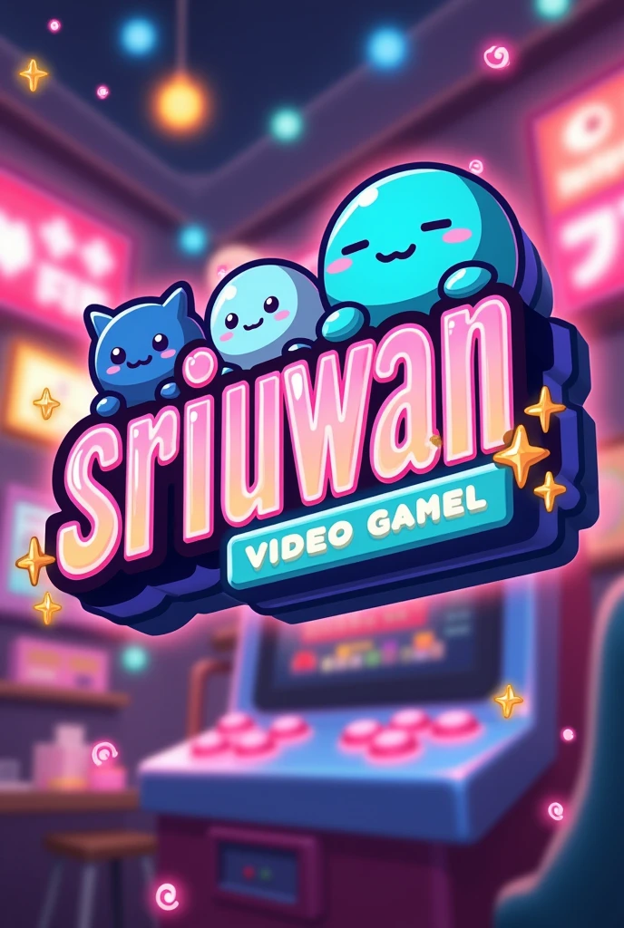 Kawaii logo for a video game channel with the word "SrisuwaN"
