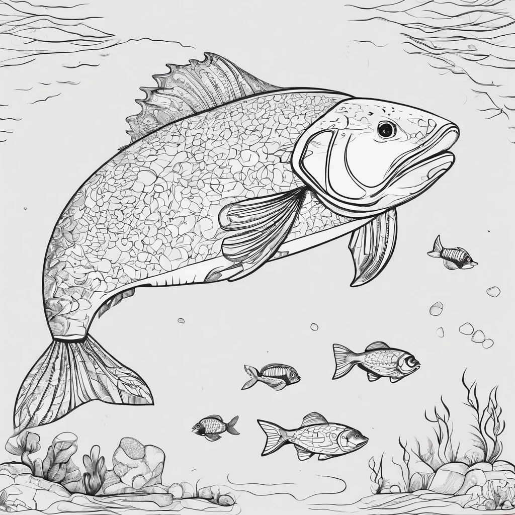 Alaska sealife ocean beaches fish bears line art