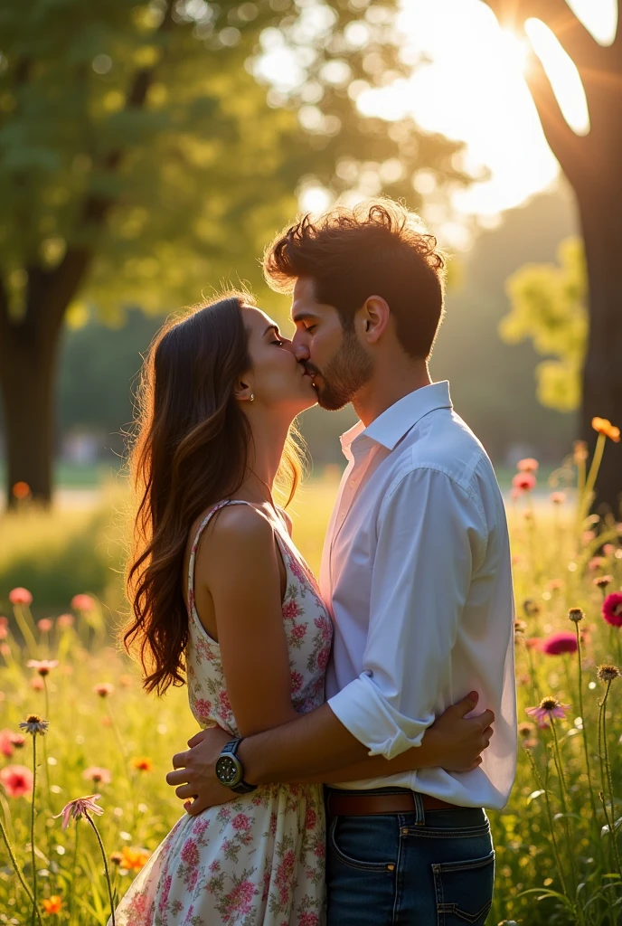 Maria and Joaquim kissing