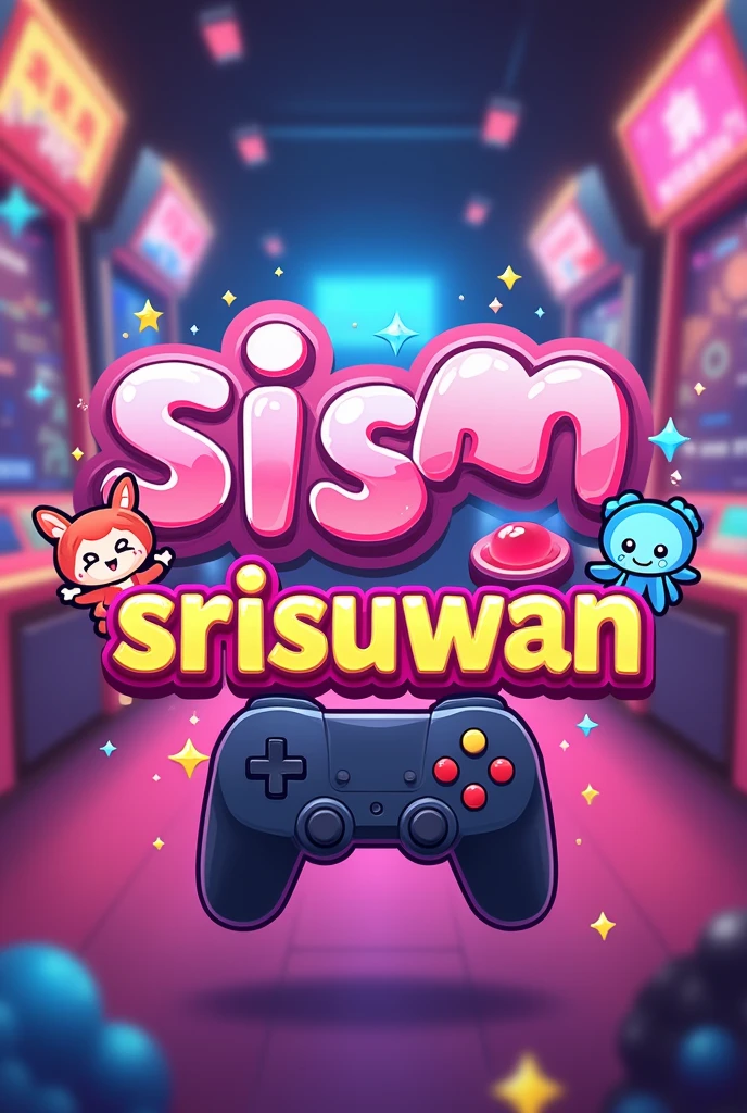 Kawaii logo for a video game channel with the word "SrisuwaN"
