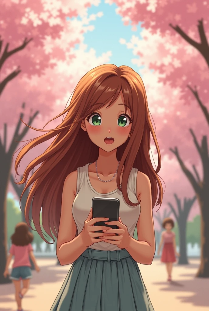 girl drop smartphone her hand to the floor