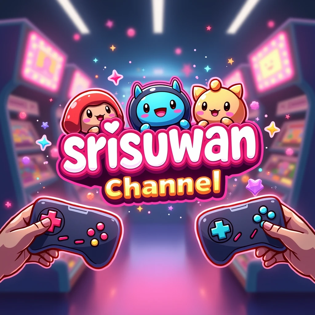 Kawaii logo for a video game channel with the word "SrisuwaN"