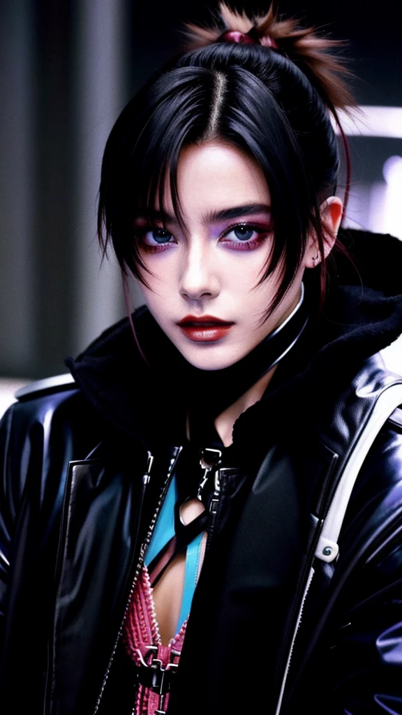 フェイスペイントをしたサイボーグのBeauty, whole body, cyber punk, Fashion Model, Beauty, masterpiece, Francis Bacon's painting style