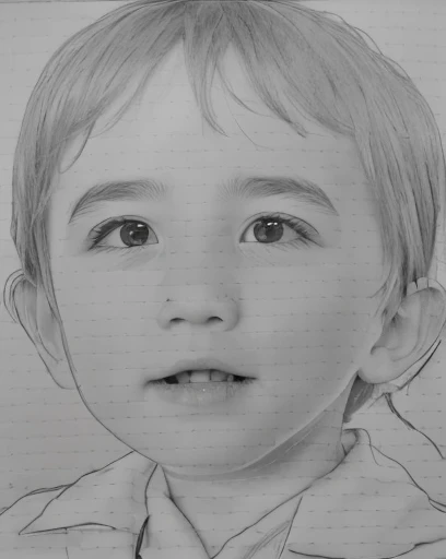 Realistic color photography style、Smiling emphasizes nasolabial folds. Make the chin a little thinner and accentuate the nasolabial folds.、I want it to look more like a color photograph..............。3 year old boy, Xu々To、Clearly visible、Emphasizes deep nasolabial folds from nose to mouth、Generate left and right dimples、Show me your beautiful smile.。Make your eyes look cute with double eyelids.Please make a live-action version。There is a lot of ketchup around the mouth、To-sai