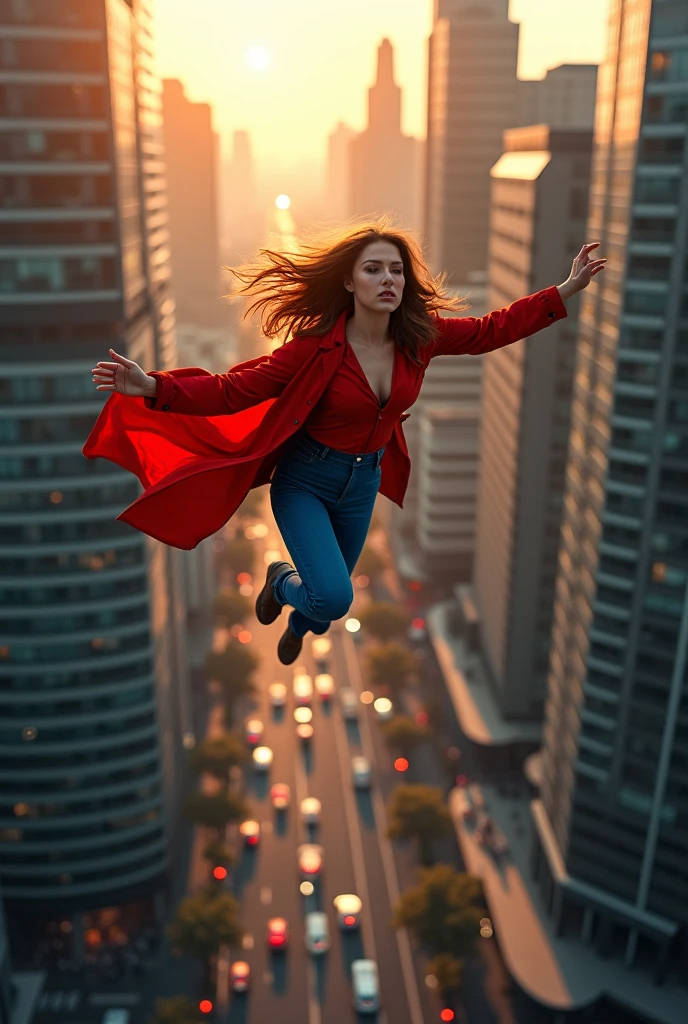 Maria Alice jumping from a building
